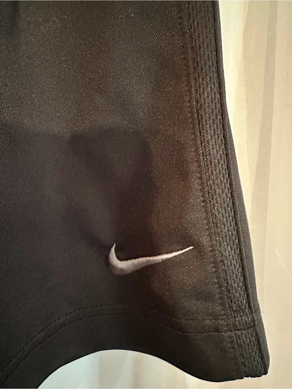 Nike Men’s Black Athletic Shorts with Gray Side Stripes